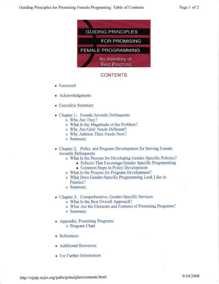 Guiding Principles for Promising Female Programming